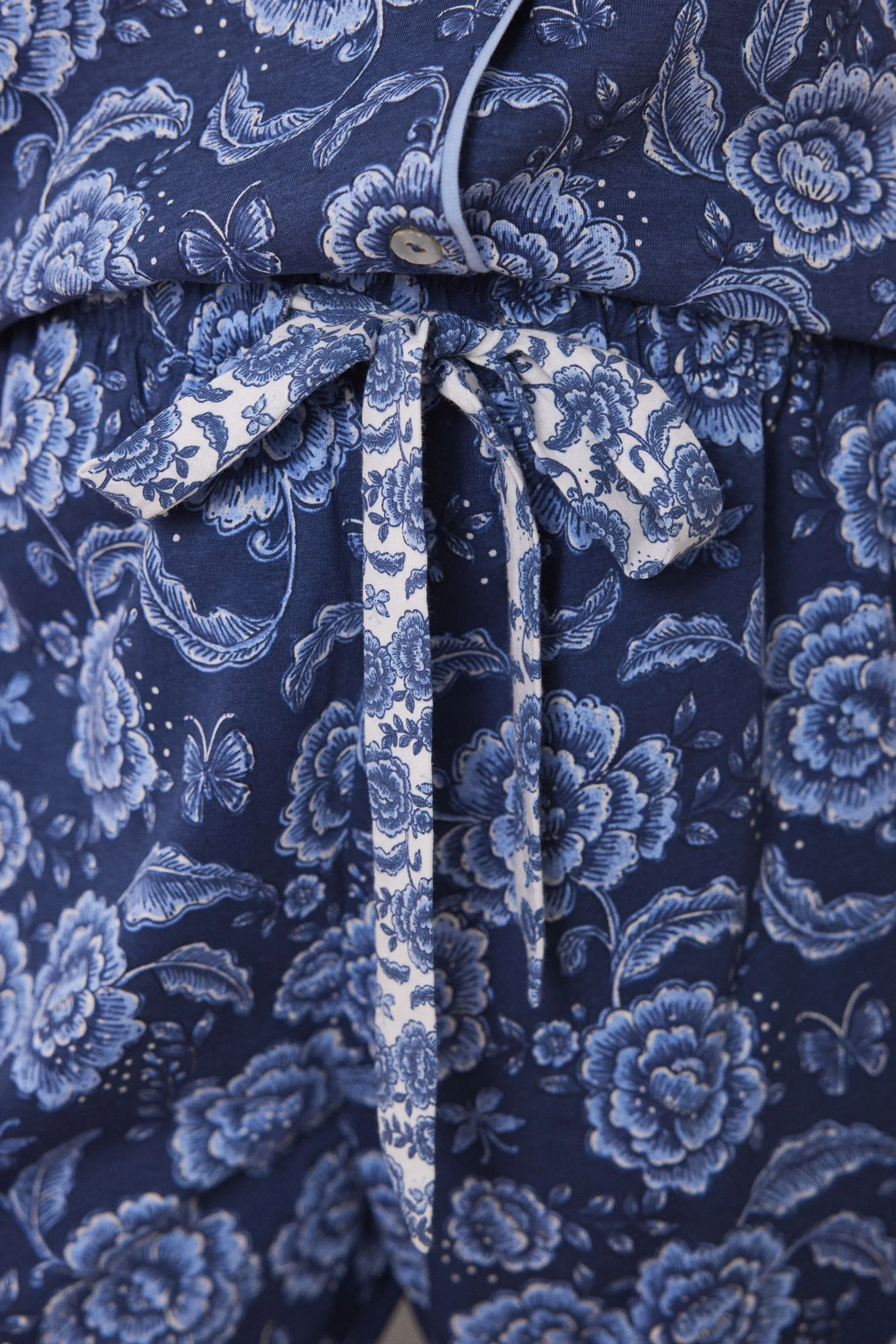 Short sleeve cotton shirt pajamas with long trouser - Image 4