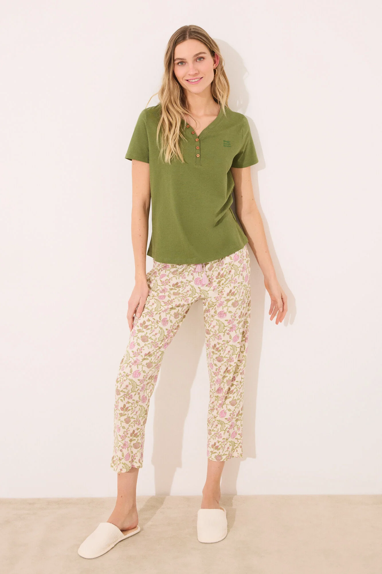 Short sleeve t T-shirt 100% cotton green - Image 2