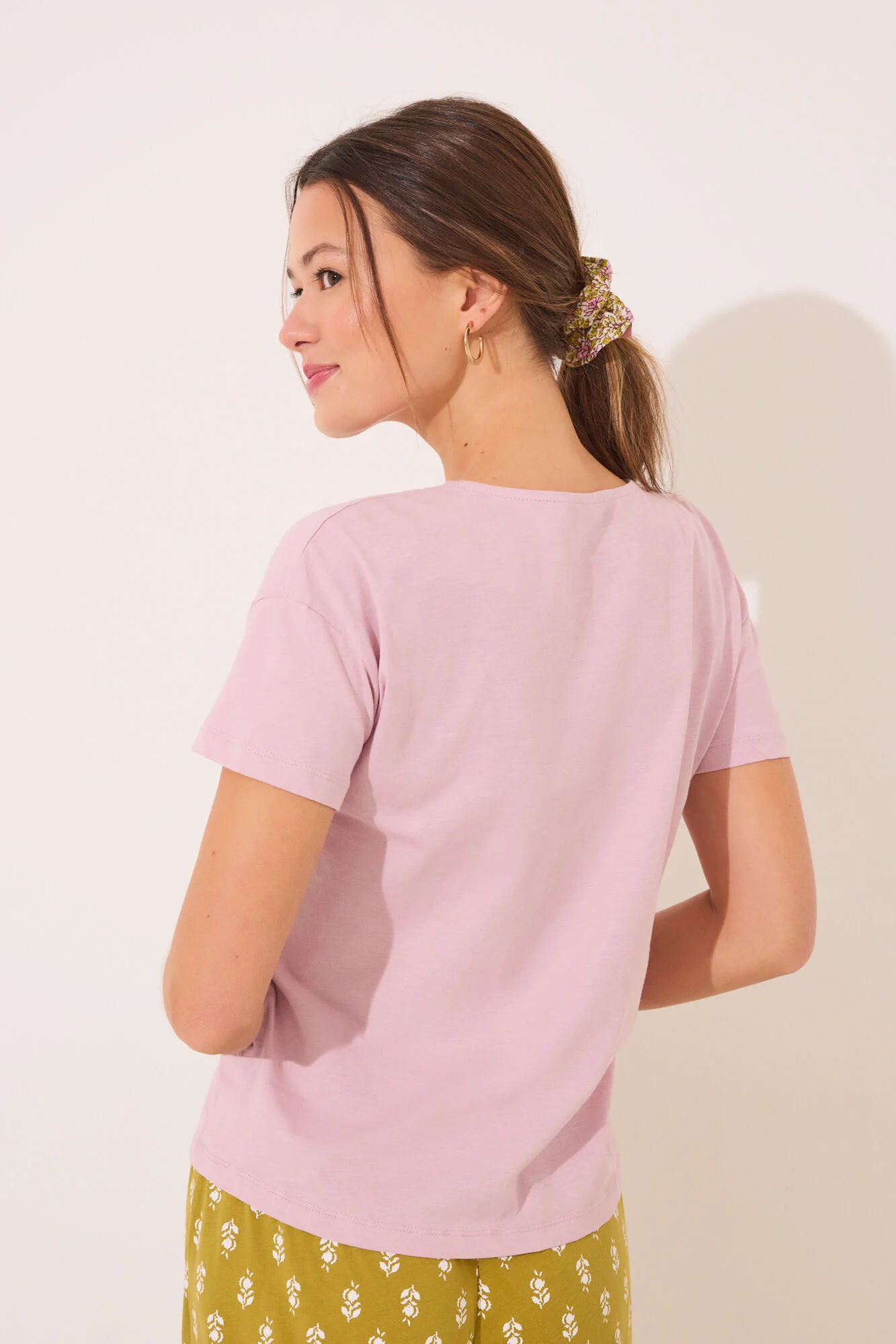 Short sleeve t T-shirt 100% cotton pink - Image 2