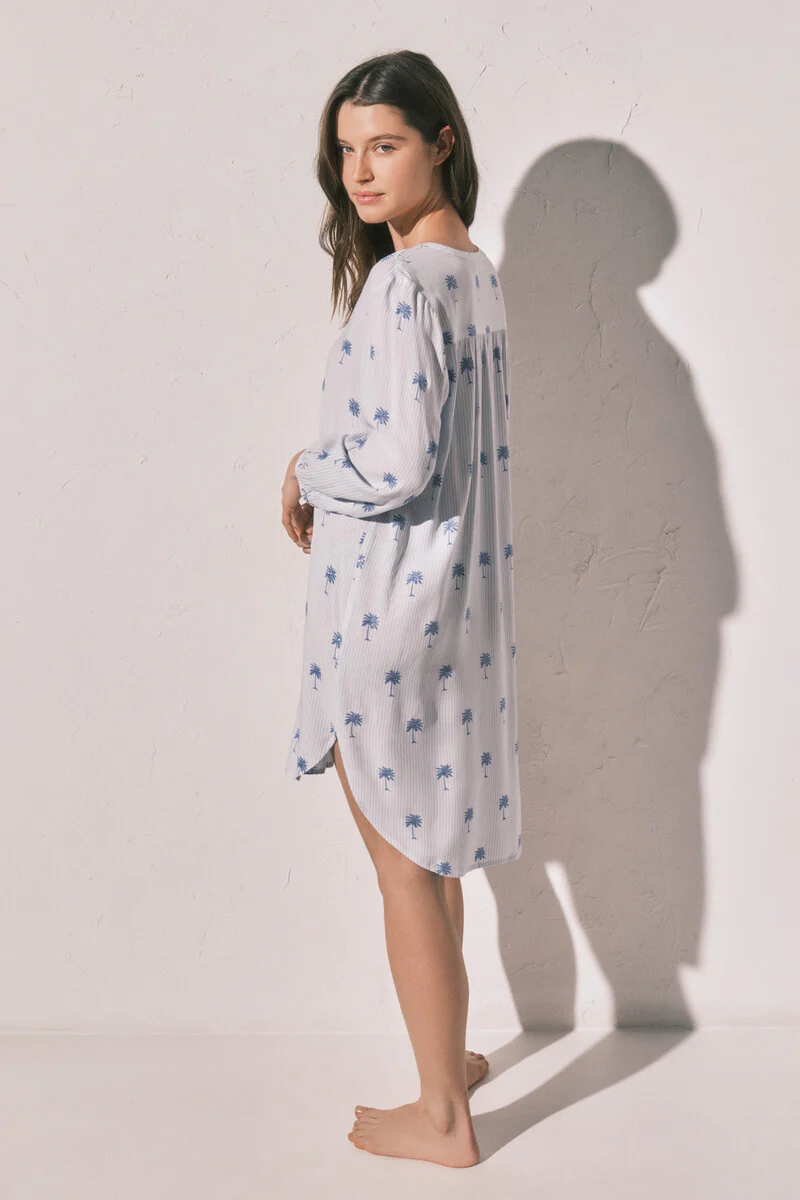 Short-sleeved shirt with palm tree stripes - Image 3