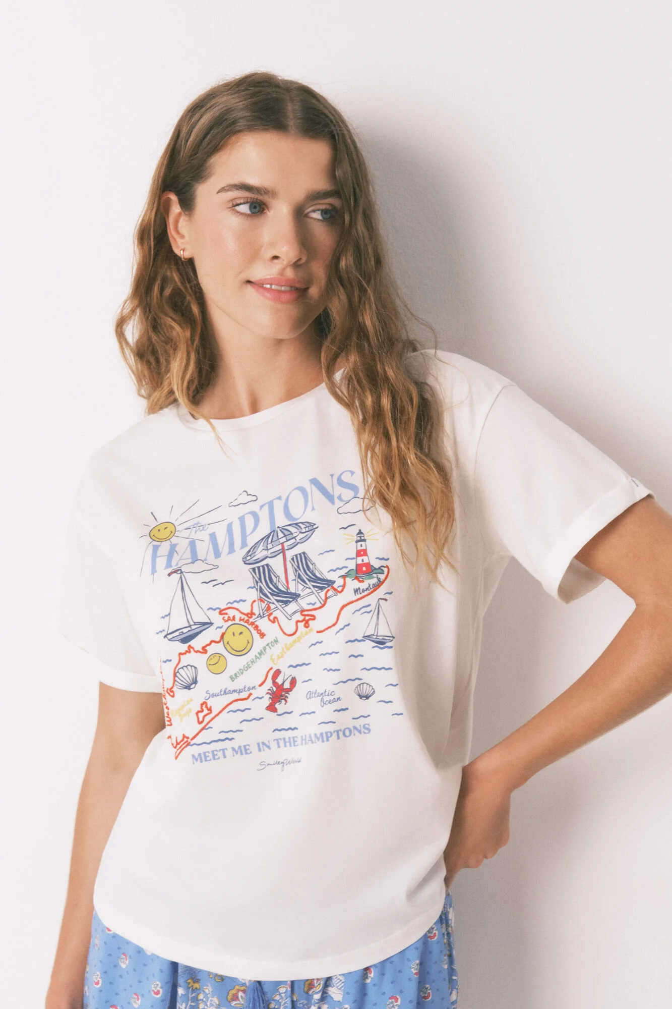 Smile Off White Cotton T-shirt - Image 4