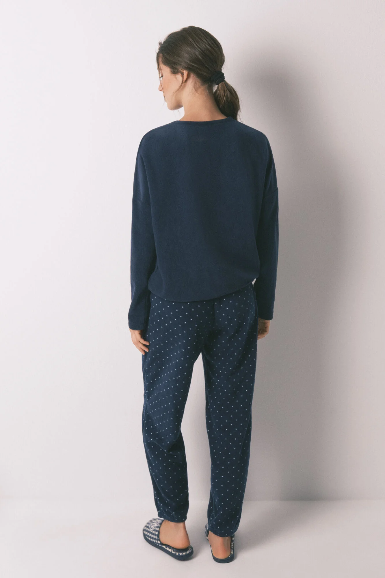 SmileyWorld® navy fleece long pyjamas - Image 3