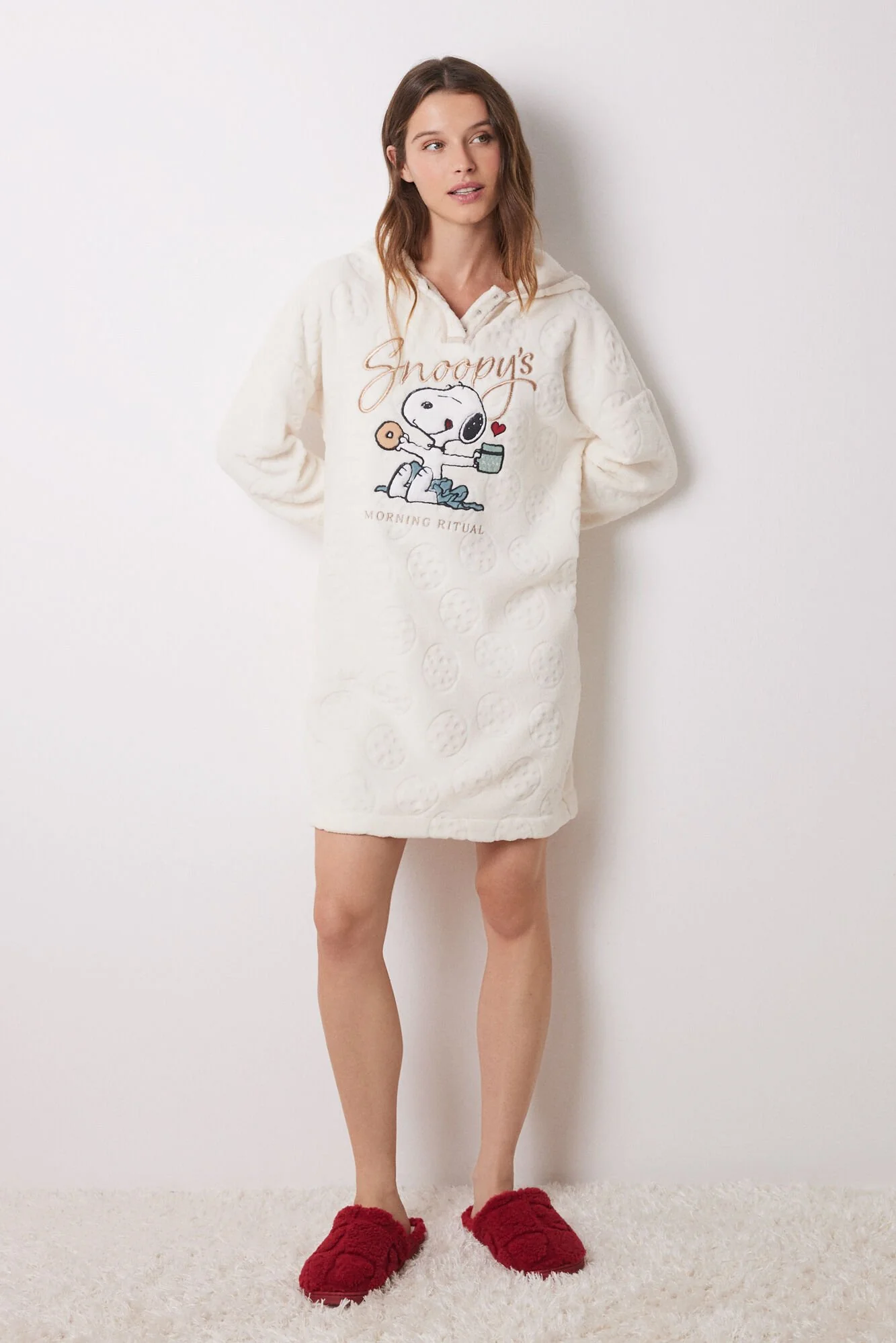 Snoopy fleece short nightgown - Image 5