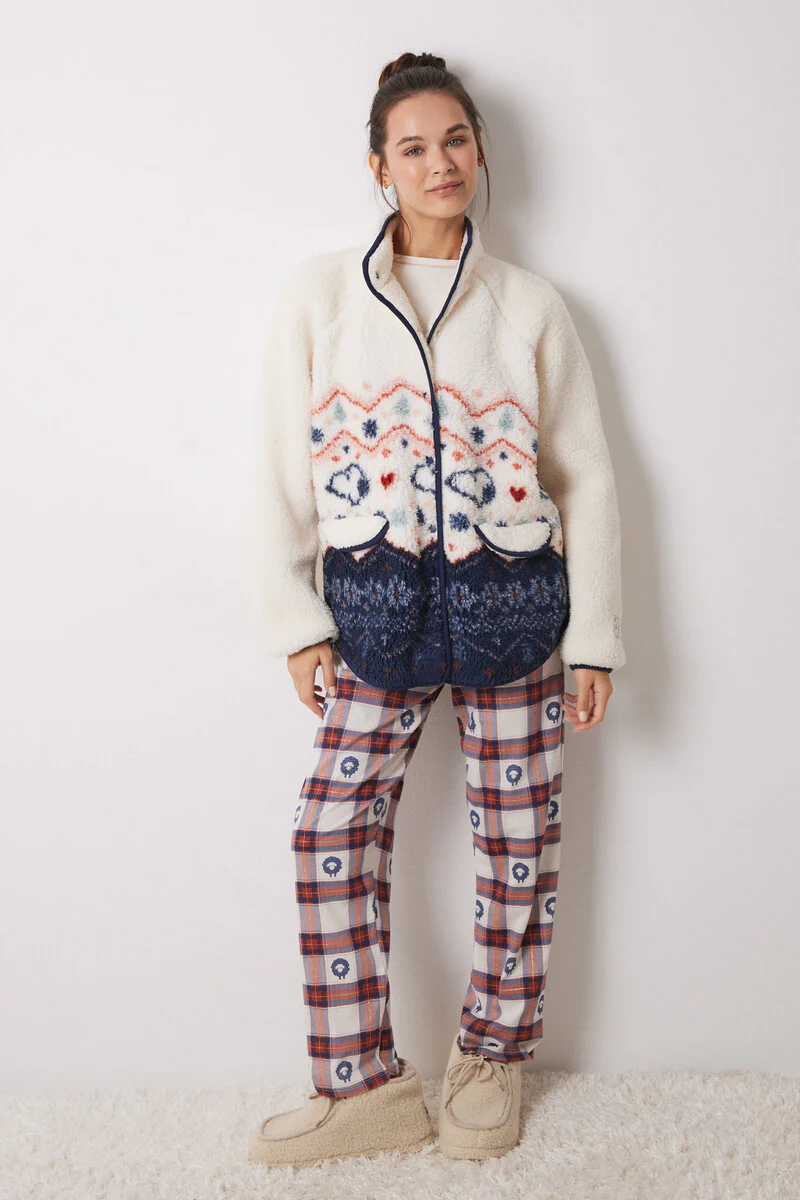 Snoopy white faux shearling short robe - Image 3
