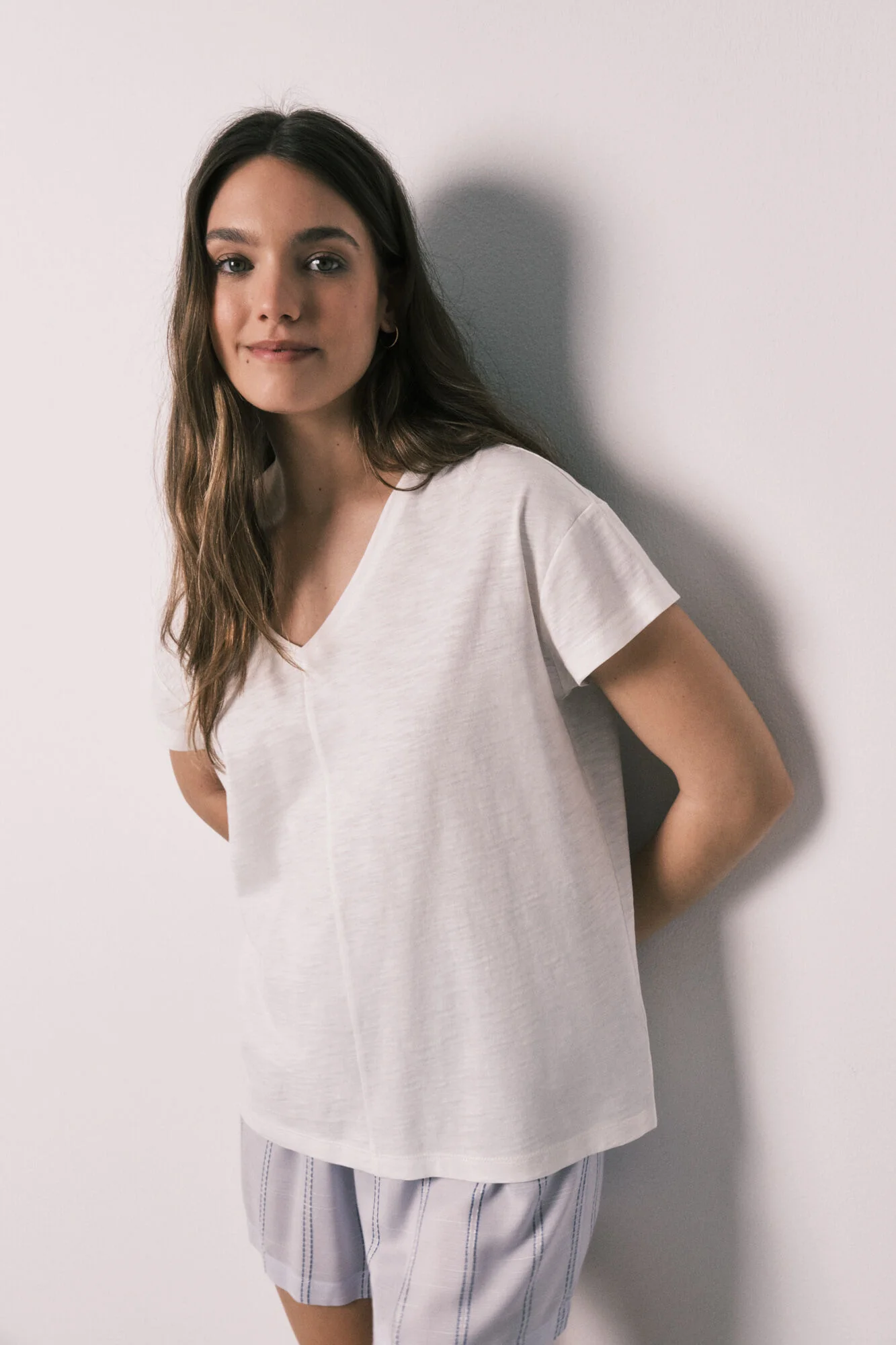 Striped cotton and viscose short pyjamas - Image 4