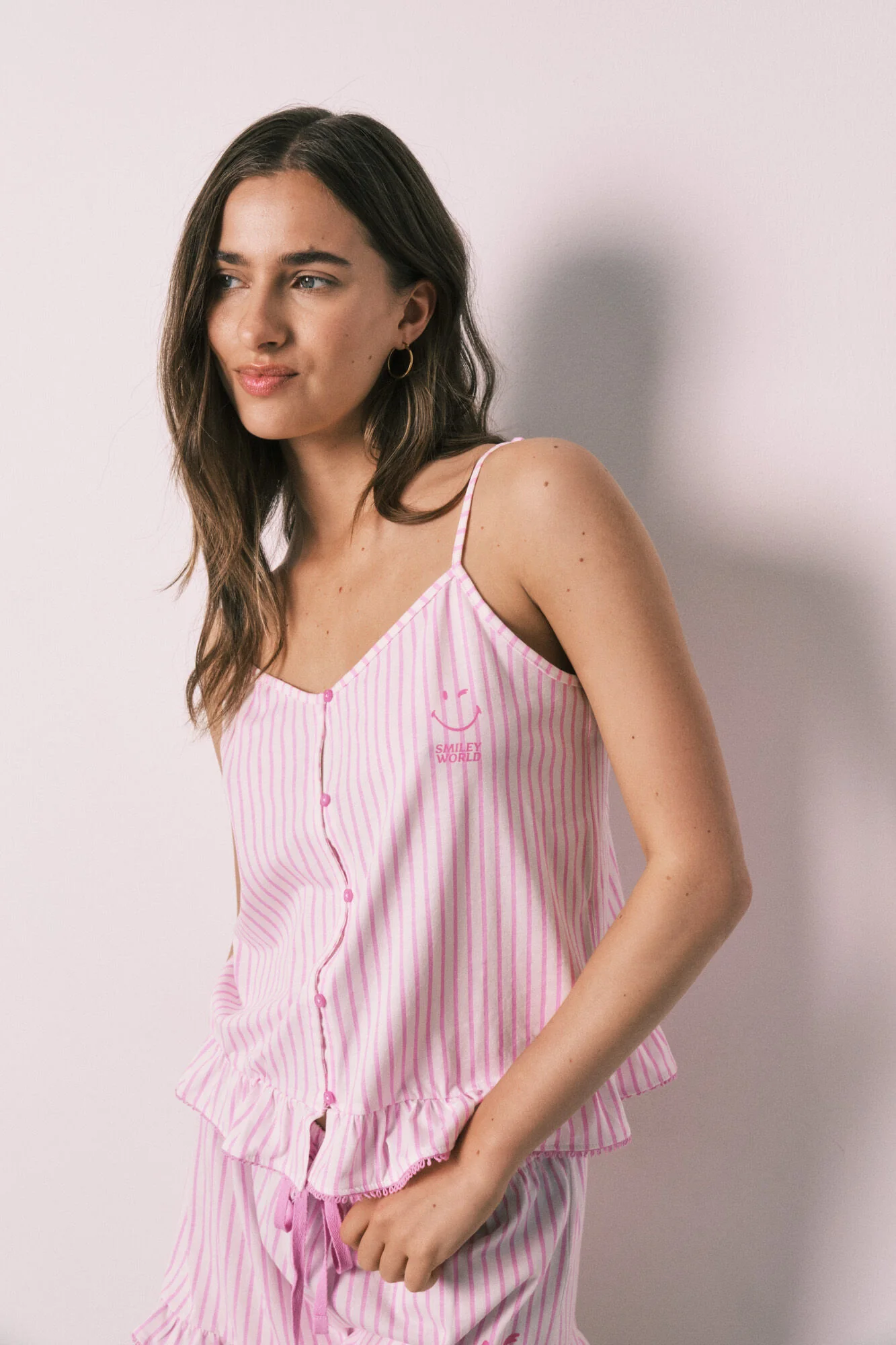 Striped cotton short pyjamas with ruffles SmileyWorld® - Image 3