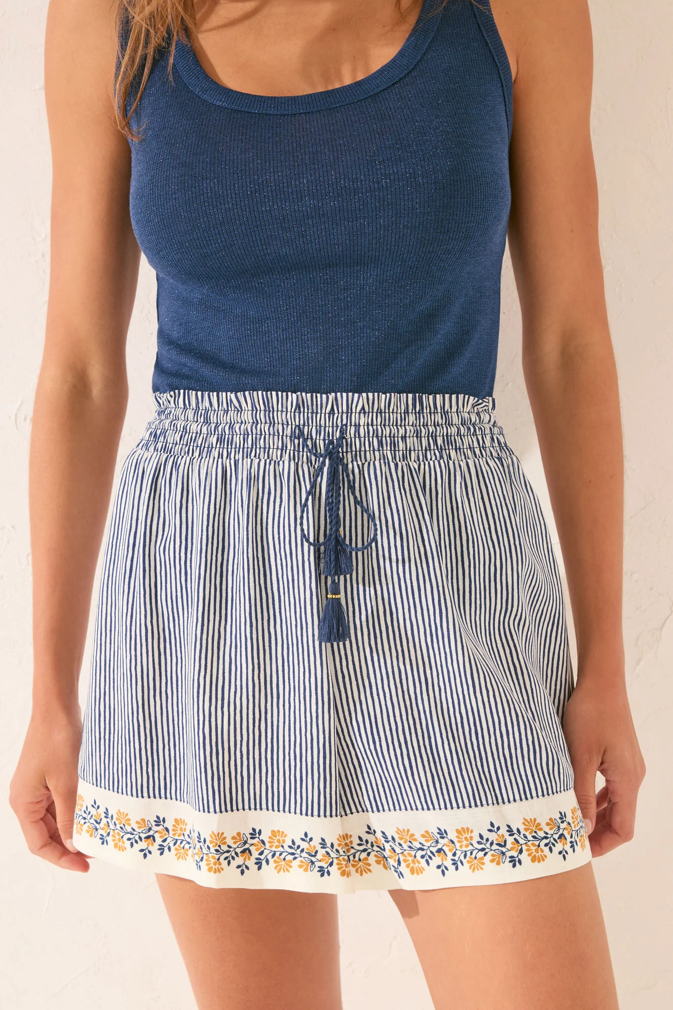 Striped print trouser with borders - Image 2