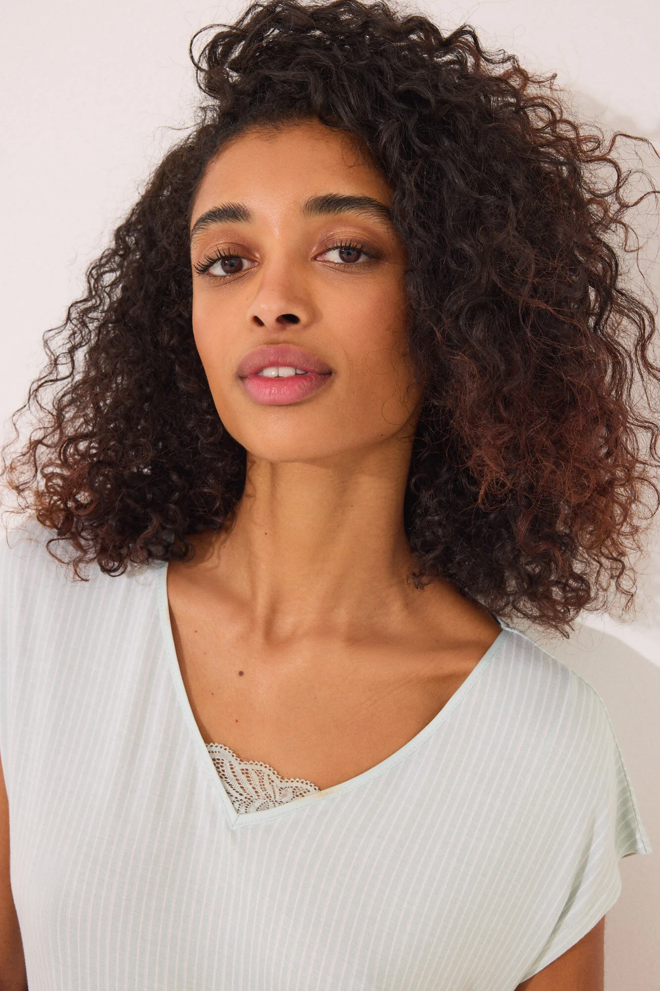 Striped striped viscose midi nightgown - Image 2