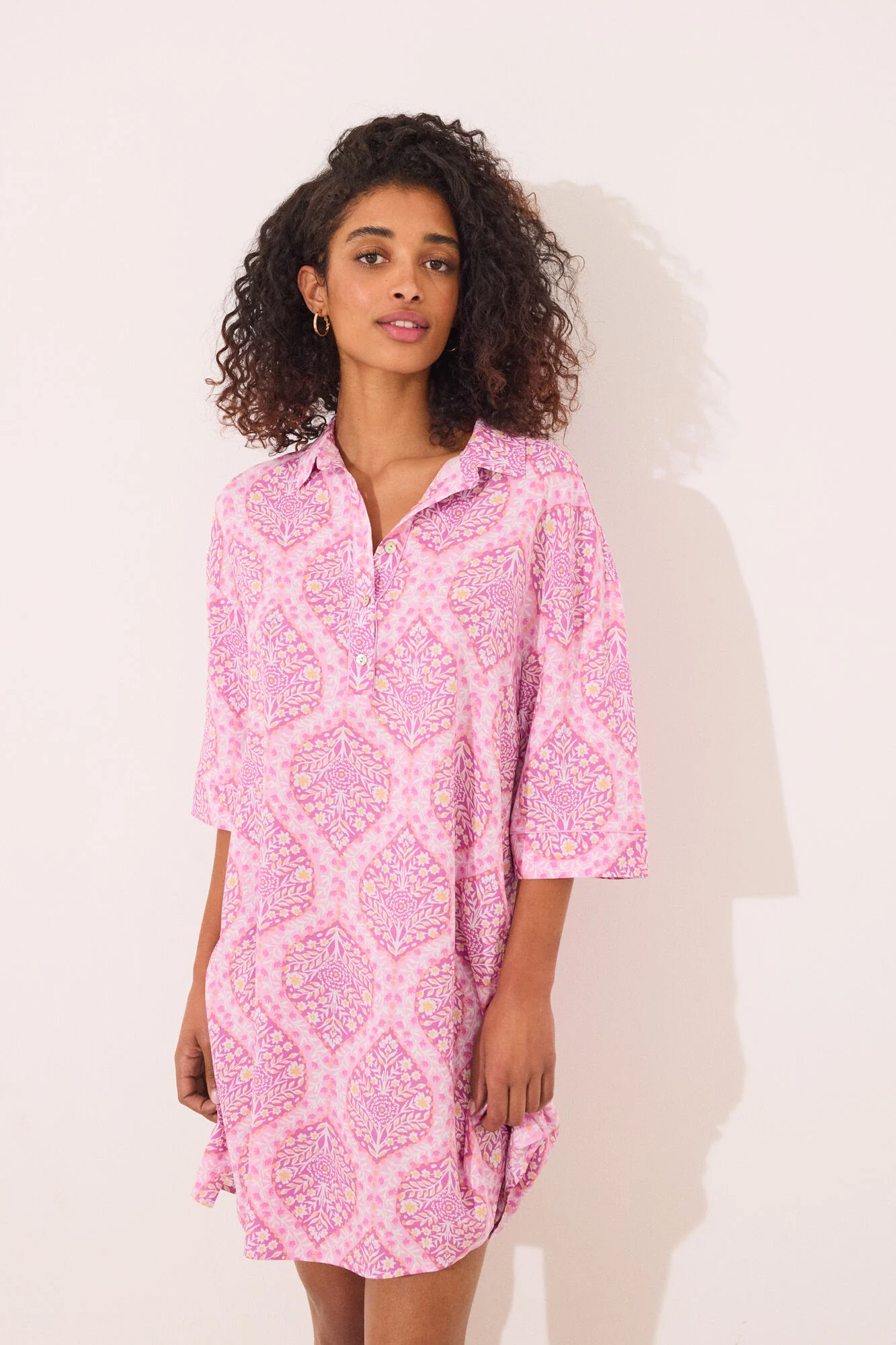 Viscose camisole with allover boho print - Image 3