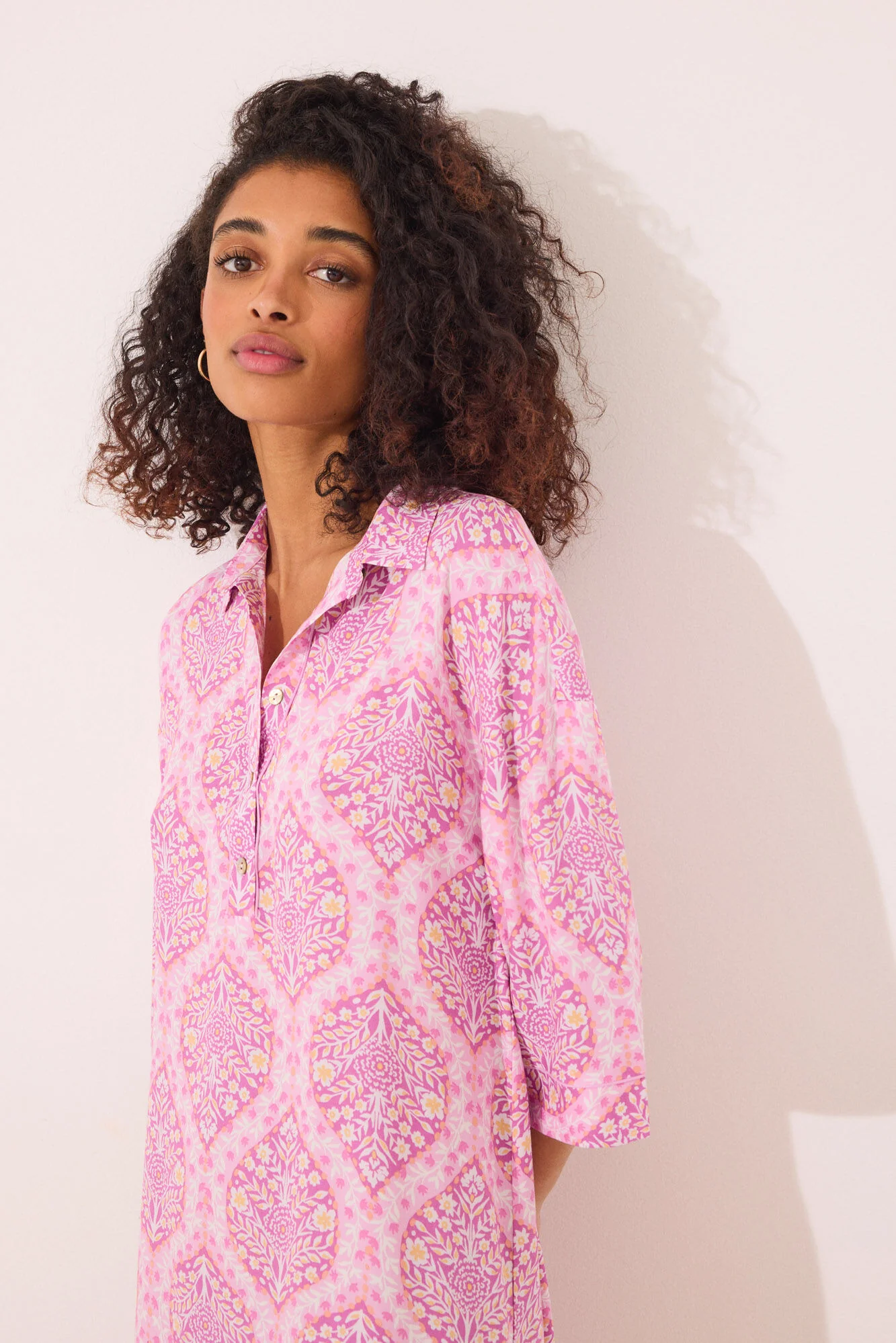 Viscose camisole with allover boho print - Image 5