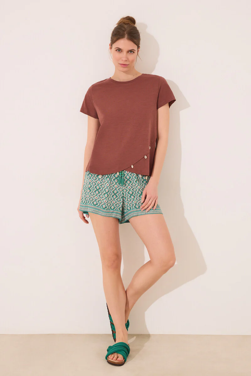 Viscose trouser with geometric print