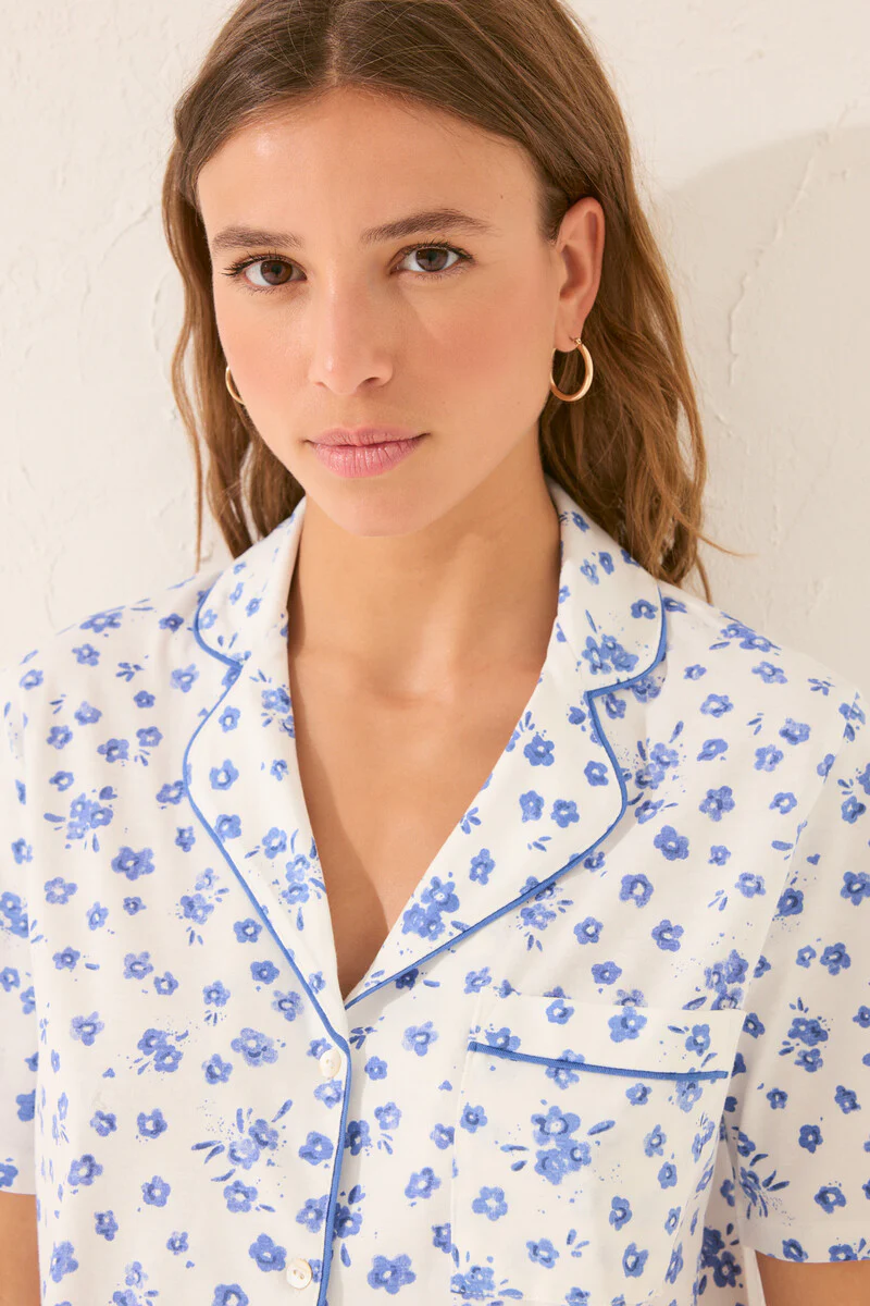 White floral classic pyjamas - Image 2