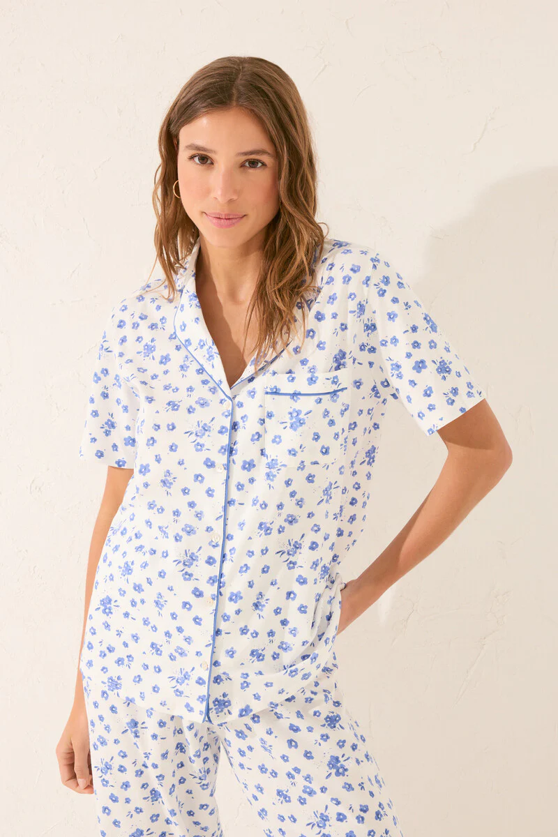 White floral classic pyjamas - Image 5