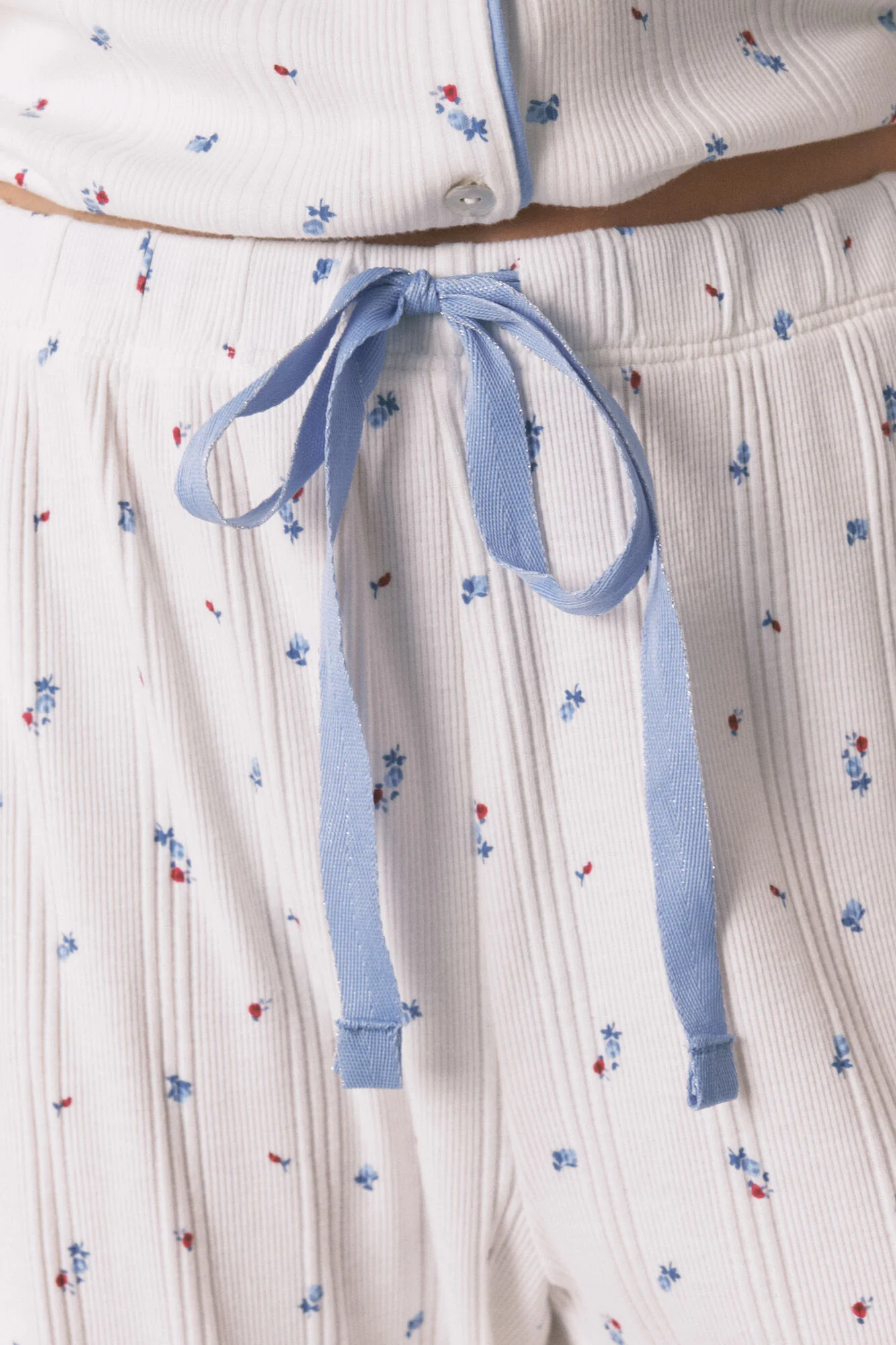 White floral cotton classic pyjamas - Image 3