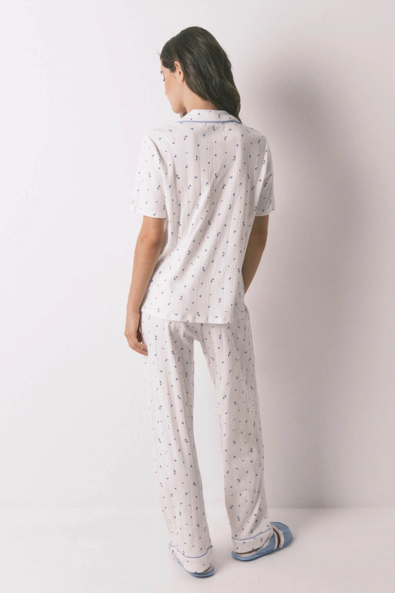 White floral cotton classic pyjamas - Image 4