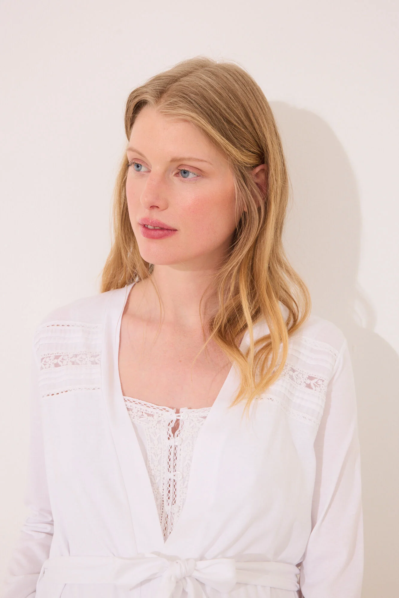 White " maternity " midi robe - Image 7