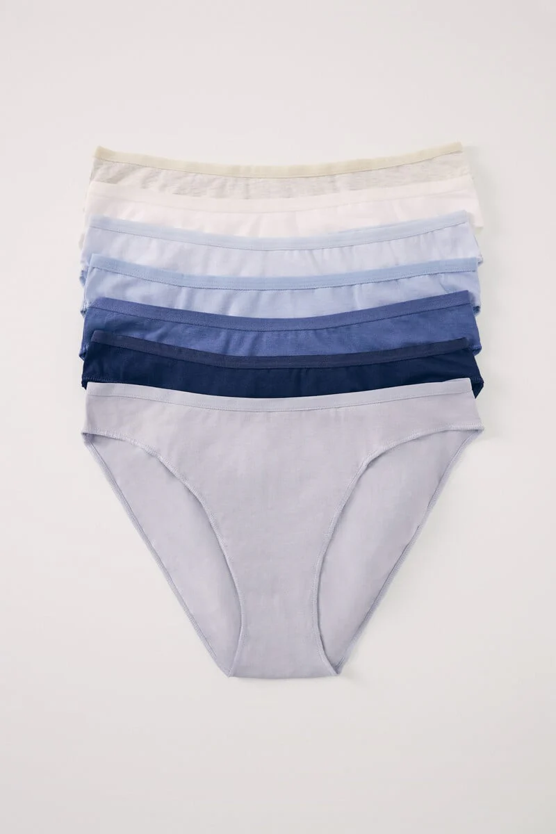 Pack of 7 classic cotton panties in blue tones - Image 2