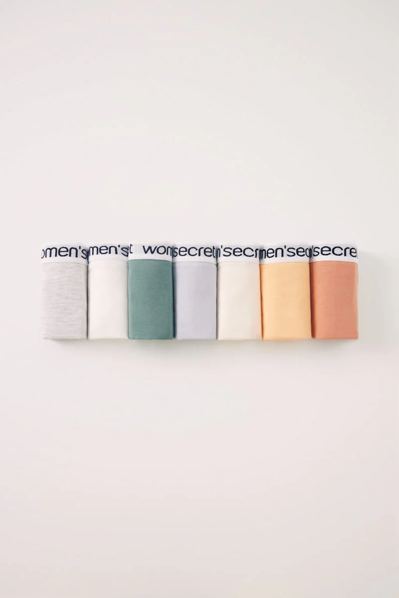 Pack of 7 classic cotton panties in natural tones - Image 2
