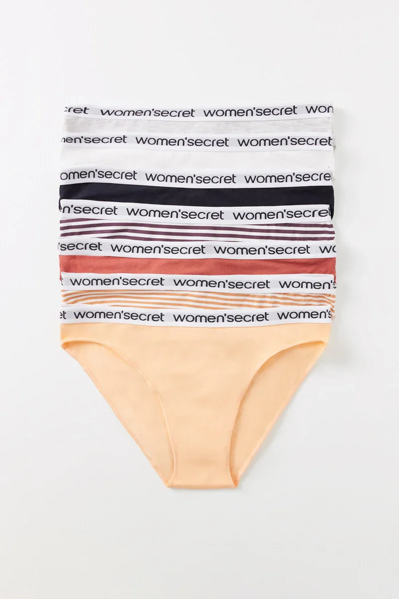 Pack of 7 classic cotton panties with logo - Image 2