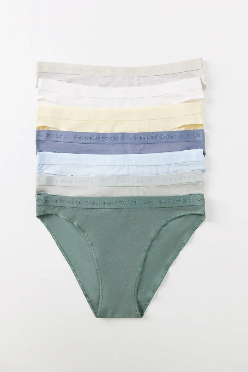 Pack of 7 classic cotton panties with logo - Image 2