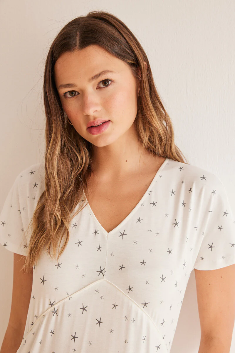 Grey star midi nightgown - Image 4