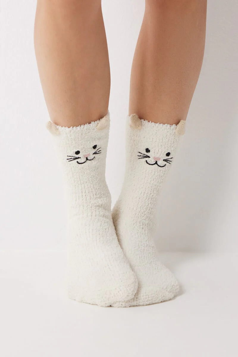 Fluffy cat socks