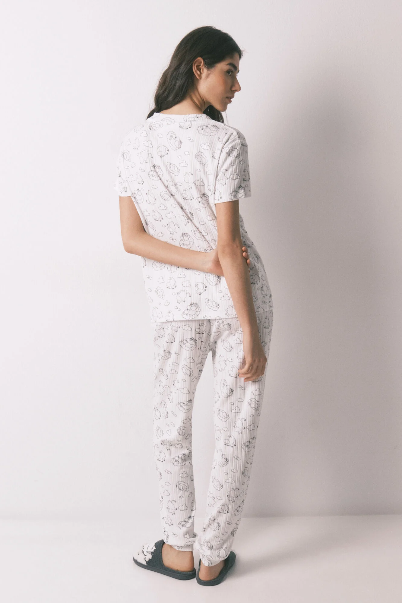 White soft ribbed Moomin print pyjamas - Image 5