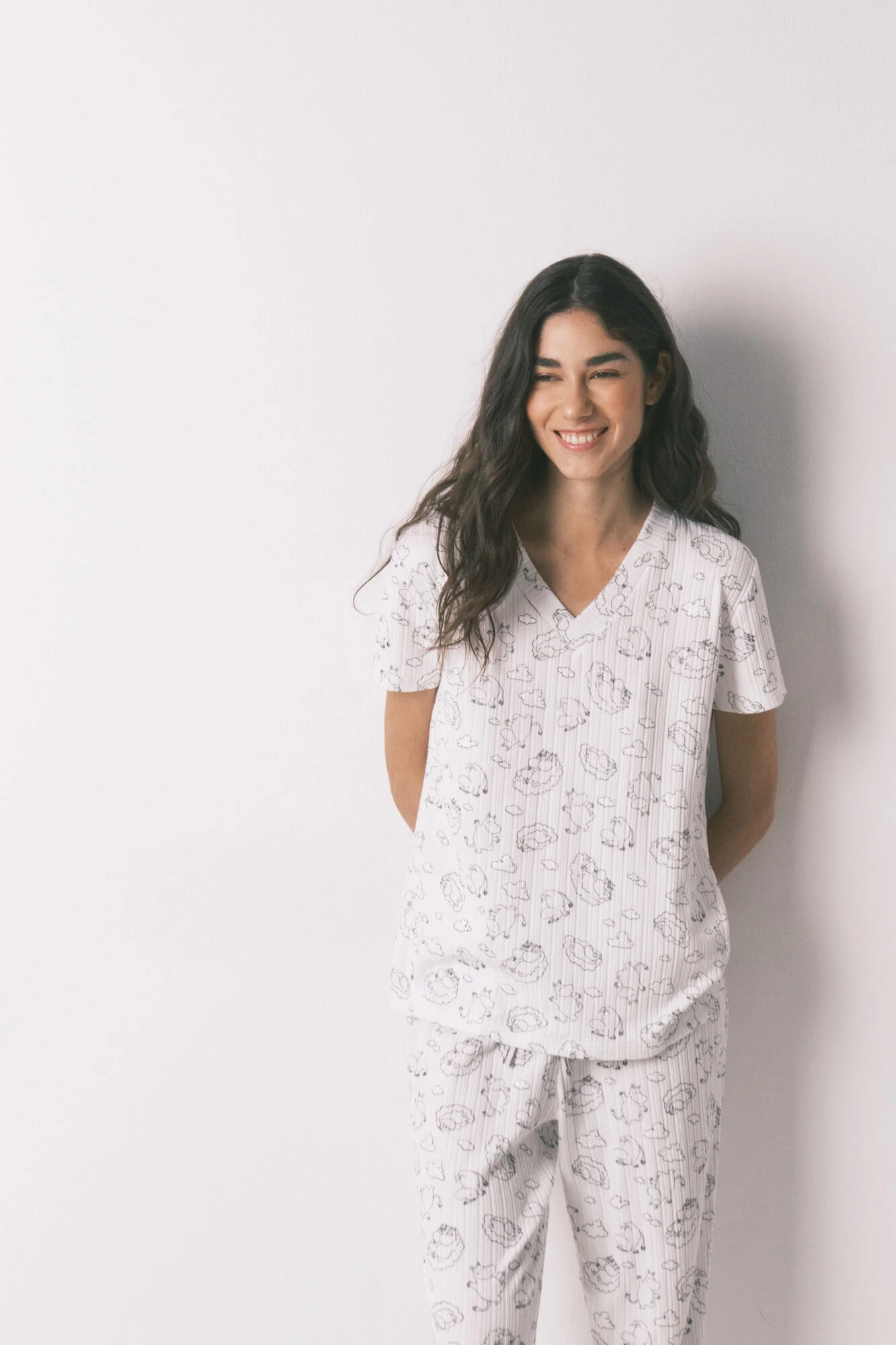 White soft ribbed Moomin print pyjamas - Image 7
