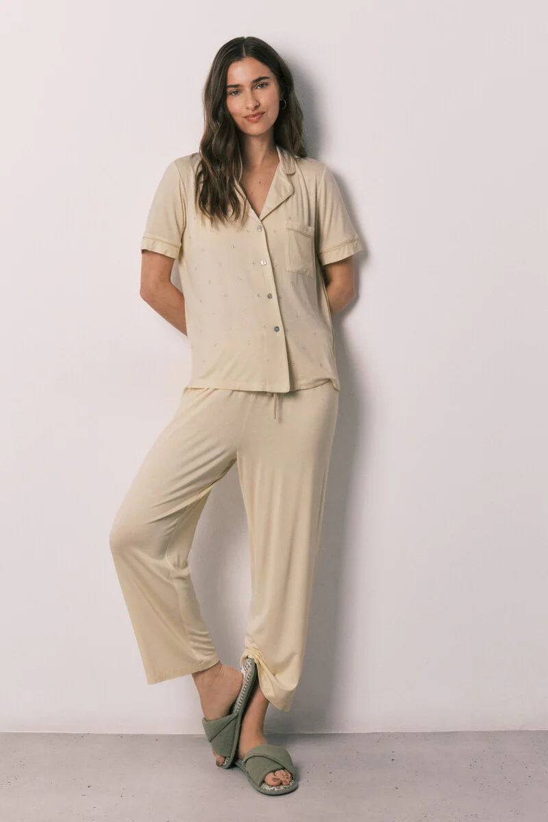 Yellow classic long pyjamas - Image 2