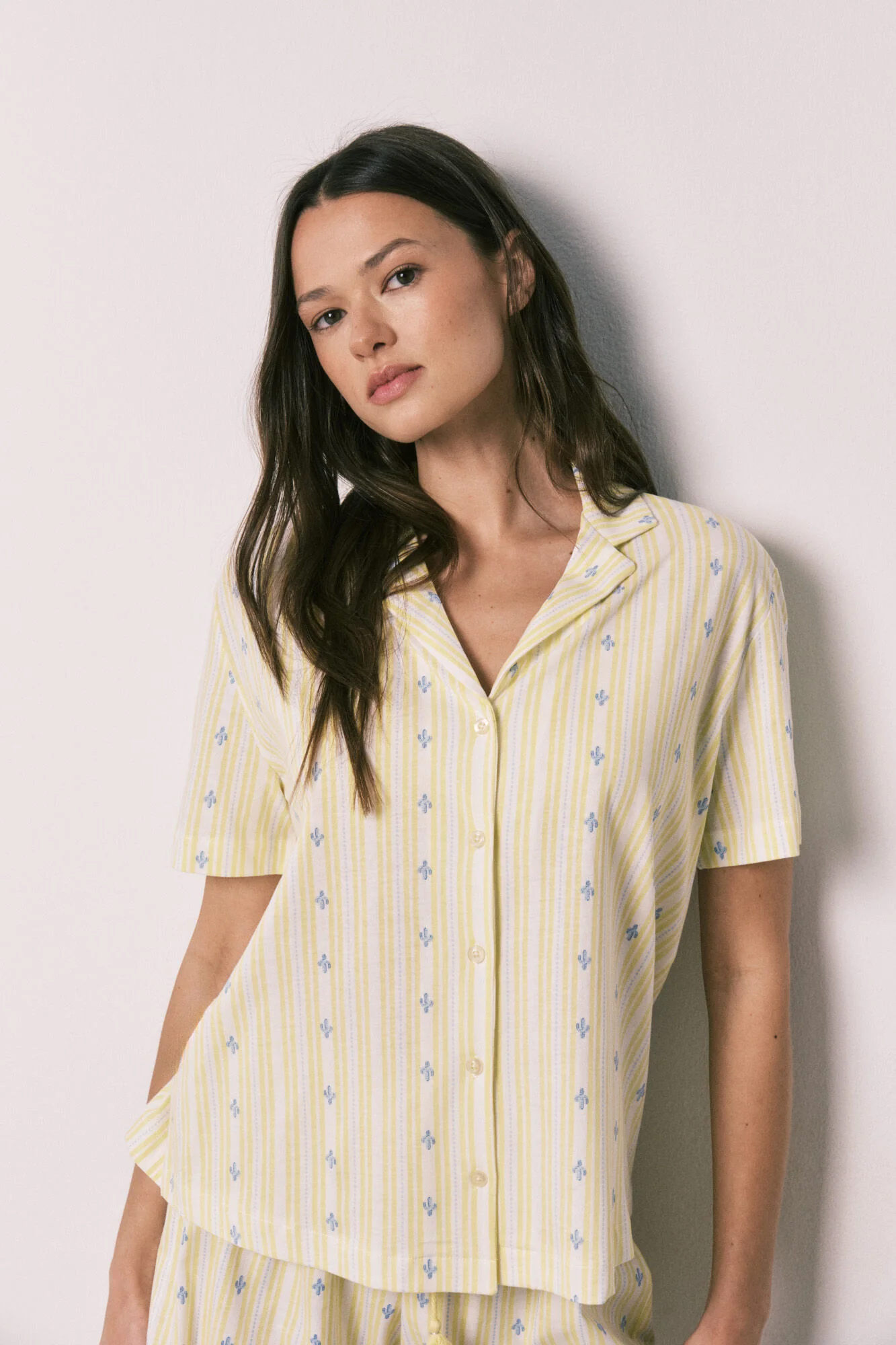 Yellow cotton classic short pyjamas - Image 3