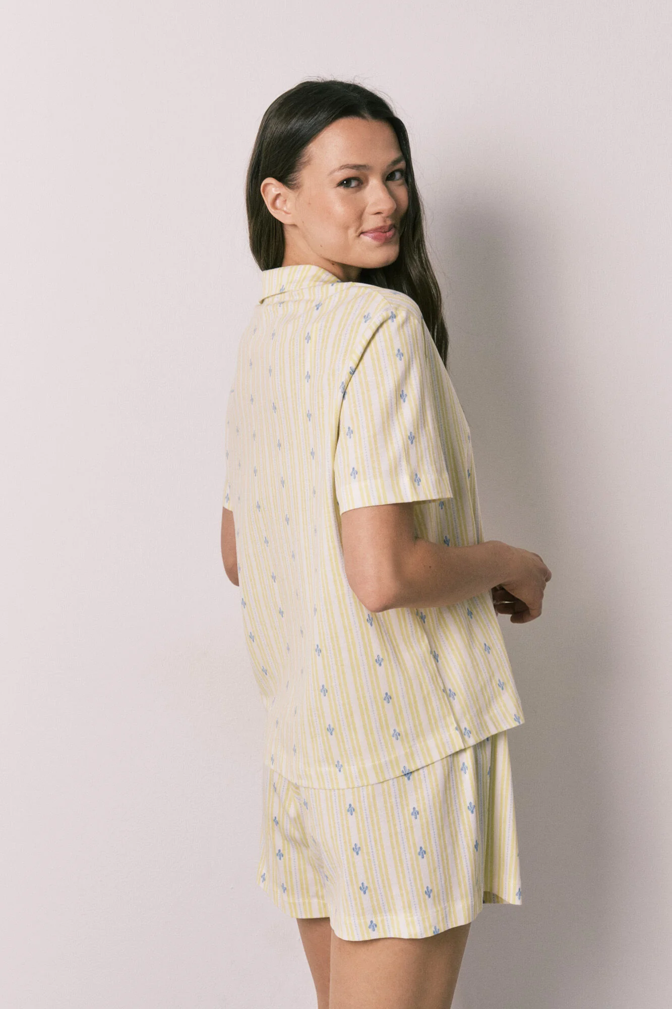 Yellow cotton classic short pyjamas - Image 5