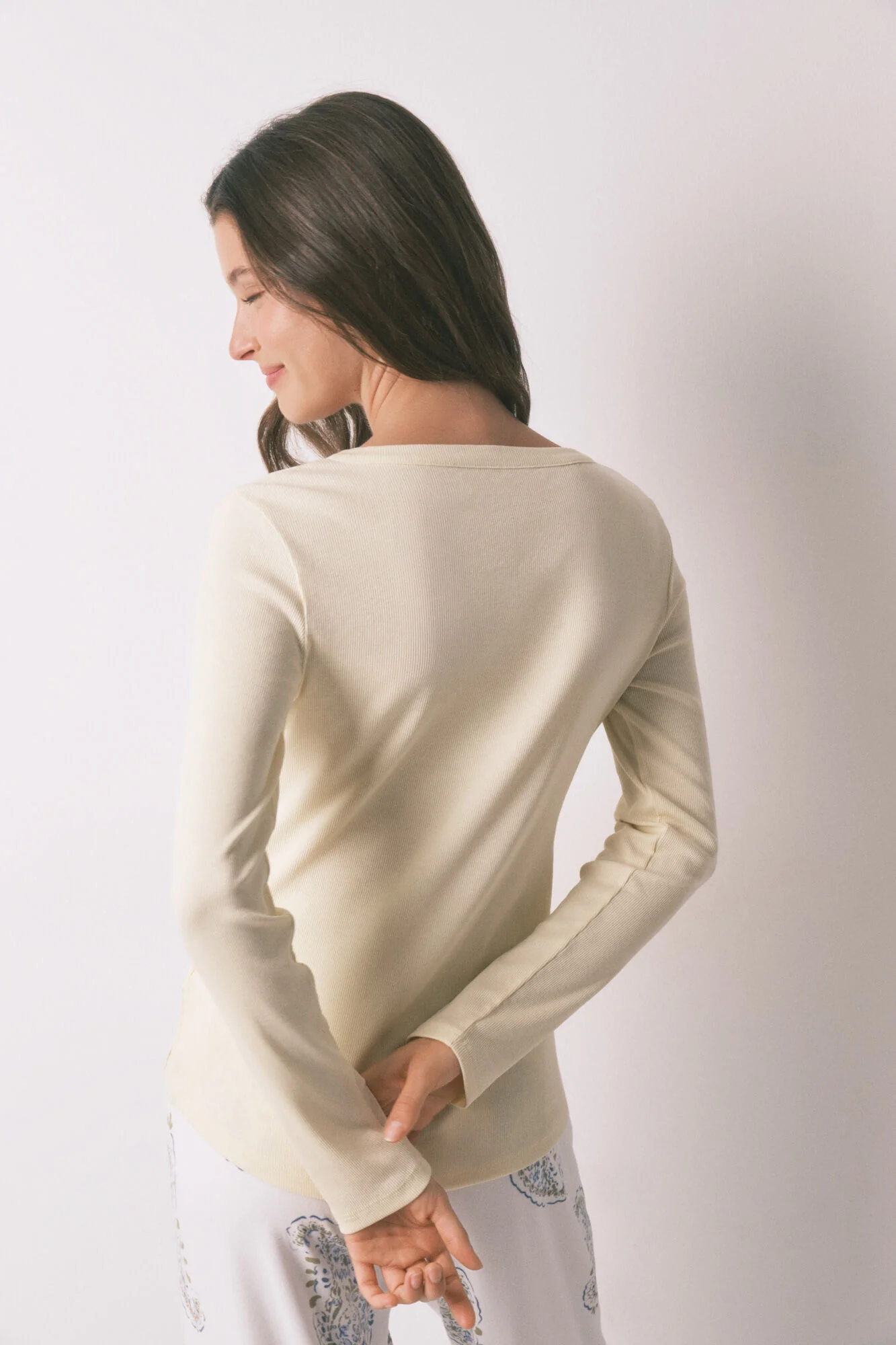 Yellow cotton long sleeve T-shirt - Image 2