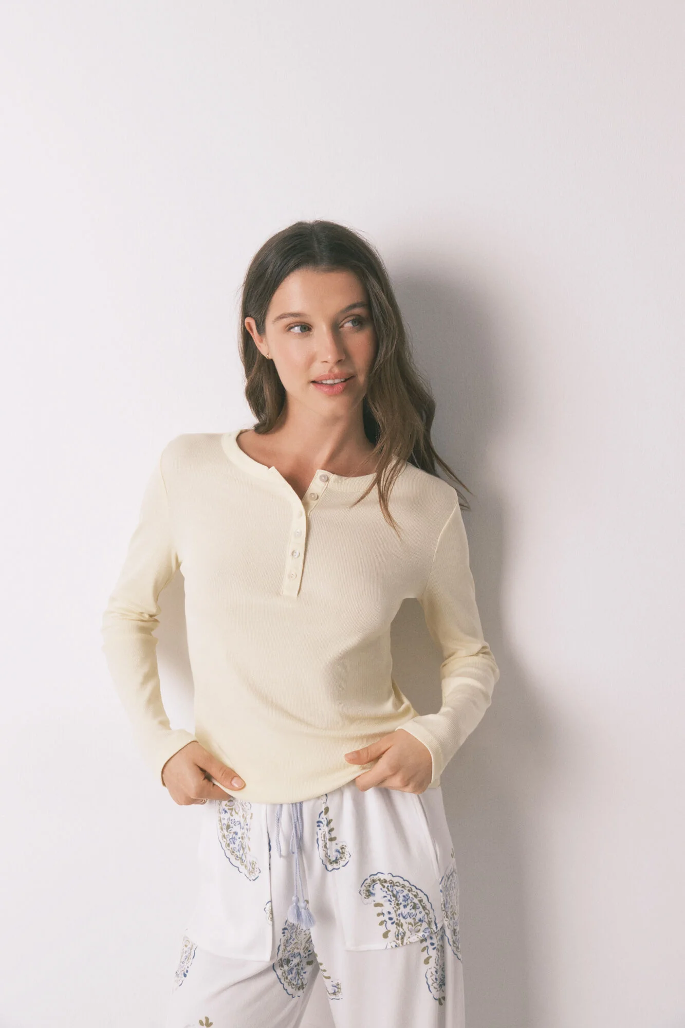 Yellow cotton long sleeve T-shirt - Image 3