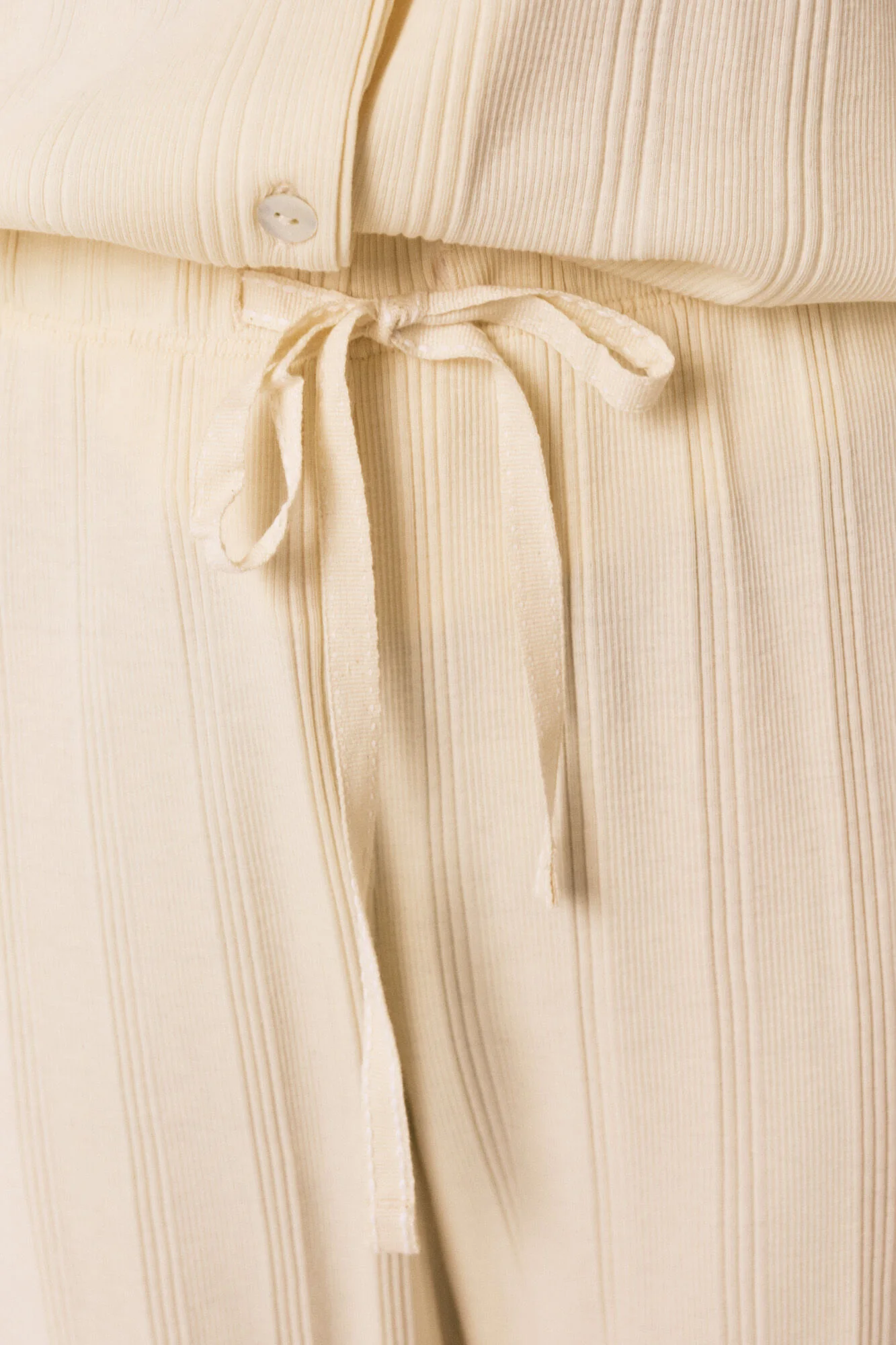 Yellow cotton ribbed classic pyjamas - Image 4