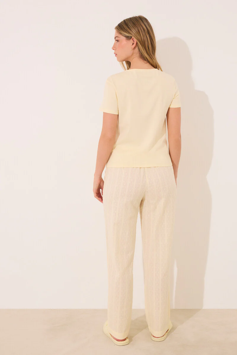 Yellow cotton short sleeve pyjamas - Image 2