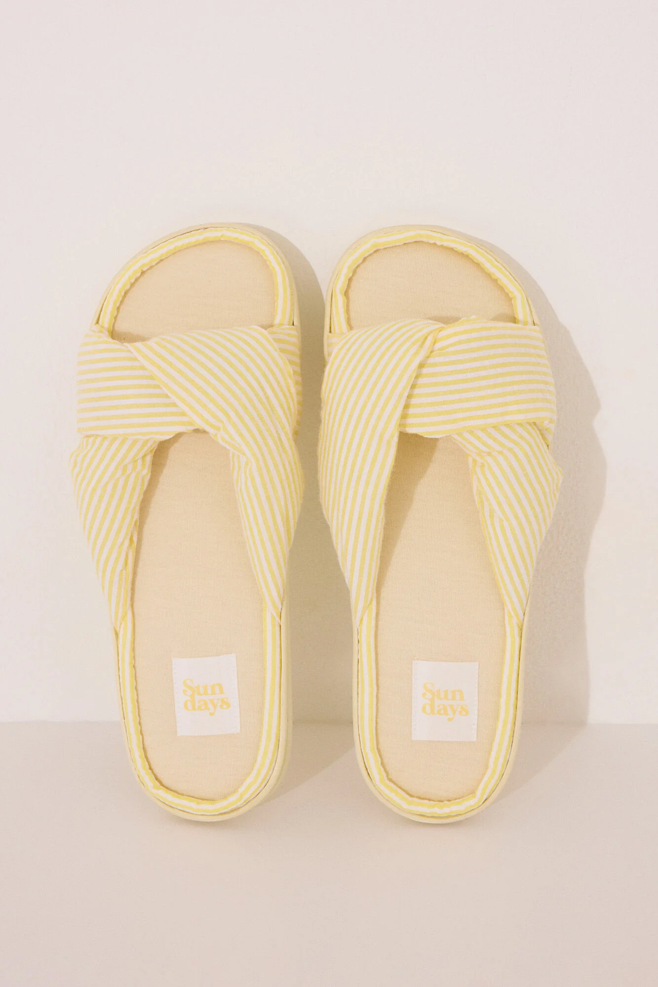 Yellow seersucker slippers - Image 2